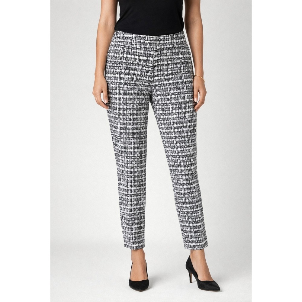 89th &‎ Madison Women's Black & White Stretch Modern Chic Skinny Pants - 12P